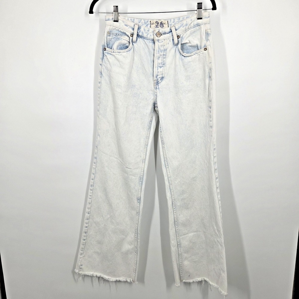 We The Free Gold Coast Wide Leg Cropped Jeans Bleached Y2K SZ 26 Beachy